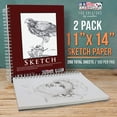 thumbnail image 2 of U.S. Art Supply 11" x 14" Left Hand Spiral 60lb Sketch Drawing Pad (Pack of 2), 2 of 6