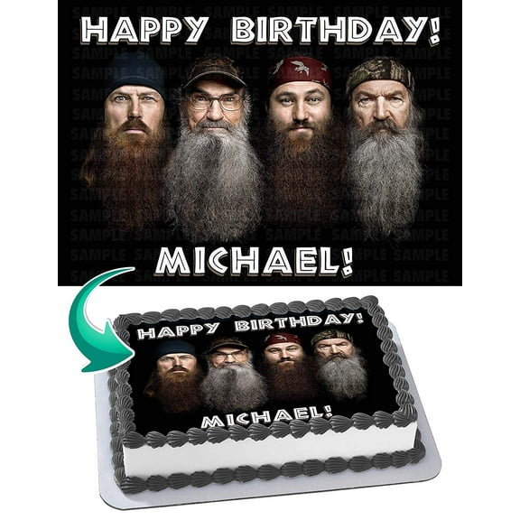 Duck Dynasty Edible Cake Image Topper Personalized Picture 1/4 Sheet (8"x10.5")