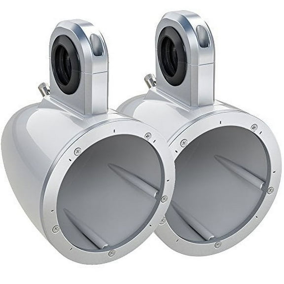 Kicker 12KMTESW Pair of Wake Tower/Roll Bar Speaker Enclosures, White