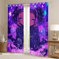 thumbnail image 3 of Black Princess Curtains & Drapes American African Window Curtains 52"Wx84"L 30%-50% Blackout Curtains Teen Women Purple Blue Aesthetics Window Treatments 2 Panels, 3 of 6