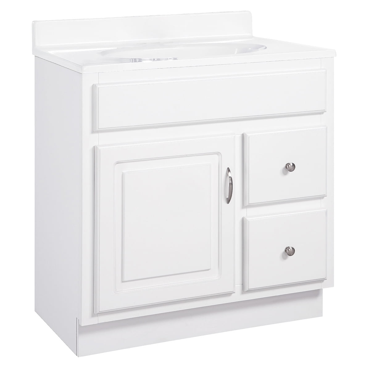 Design House Concord 30 inch Unassembled 1Door 2Drawer Bathroom Vanity Without Top in White