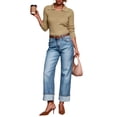 thumbnail image 3 of Anygrew Women Business Pullover Polo Sweater Long Sleeve Casual Knitted Blouse Outfits, 3 of 7