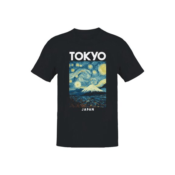 Tokyo Night Graphic Men's Black T-Shirt