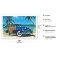 thumbnail image 2 of Blue Lagoon - Retro Woodie Car on Beach - From an Original Color Painting by Scott Westmoreland - Master Art Print (Unframed) 12in x 18in, 2 of 4