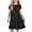Black, variant on THDHVS Girls Summer Dress,Girls Solid Puff Short Sleeve Ruffle Hem Dress Round Neck Casual Sleepwear Summer,Dresses for Girls 4-5 Years