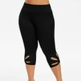thumbnail image 5 of Pejock Plus Size Capris for Women High Waist Leggings Casual Essential Legging Activewear Yoga Pants for Sport Home Gym, 5 of 9