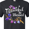 thumbnail image 4 of Inktastic Thankful and Blessed Inspirational Saying with Flowers T-Shirt, 4 of 5