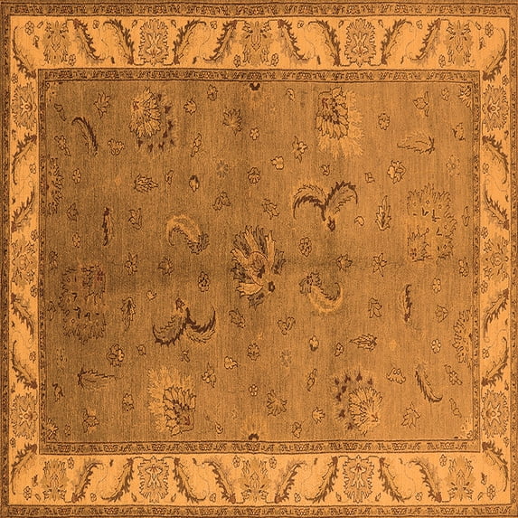 Ahgly Company Indoor Square Oriental Orange Traditional Area Rugs, 5' Square