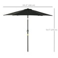 thumbnail image 3 of Outsunny Parasol de Patio Rond en Aluminium de 8,5 Pieds Noir, 3 of 10