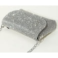 thumbnail image 6 of Kukuzhu Women’ Rhinestone Envelope Bag Sparkling Evening Handbag Silver Purse Bling Designer Chain Clutch for Prom Party, 6 of 8