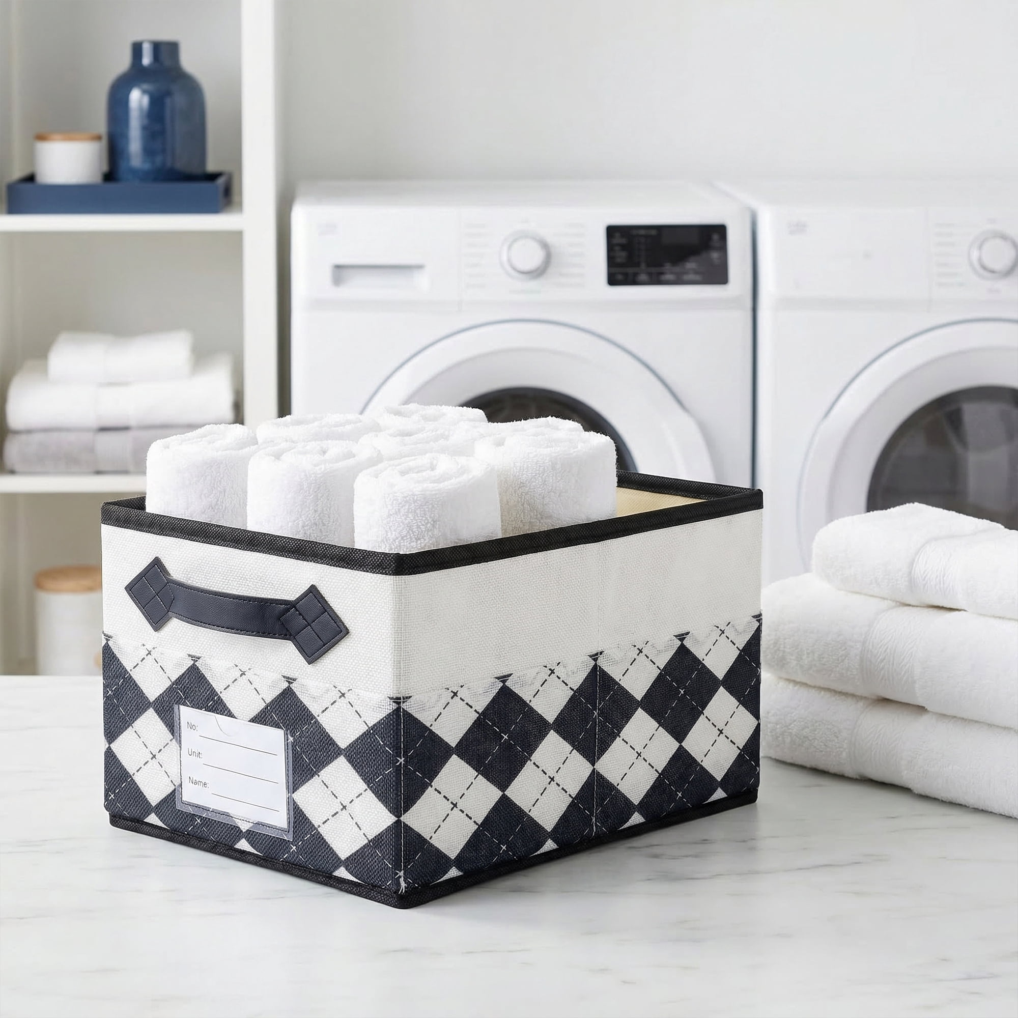 Unique Bargains Storage Basket with Handle for Organizing Light Black 8.7"x11.4"x6.7"