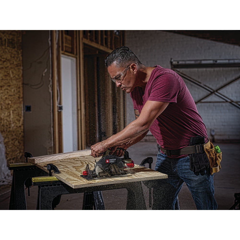 PORTER CABLE 20V MAX Lithium-Ion 6.5-Inch Cordless Circular Saw (Bare Tool / Battery Sold Separately), PCC660B
