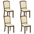 thumbnail image 1 of Costway Dining Chair Set of 4 Upholstered Kitchen Chair with PU Leather & Rubber Wood Frame, 1 of 9