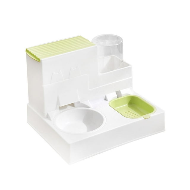 Bebedero automático para gatos 2 en 1, cuenco y alimentador de agua para gatos, estación de alimentación, autodispensable para mascotas medianas y ,