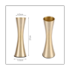 thumbnail image 4 of Jarrón de metal en tono latón, pequeño florero, 2 jarrones decorativos modernos, decoración para bodas o regalos (dorado), 4 of 6