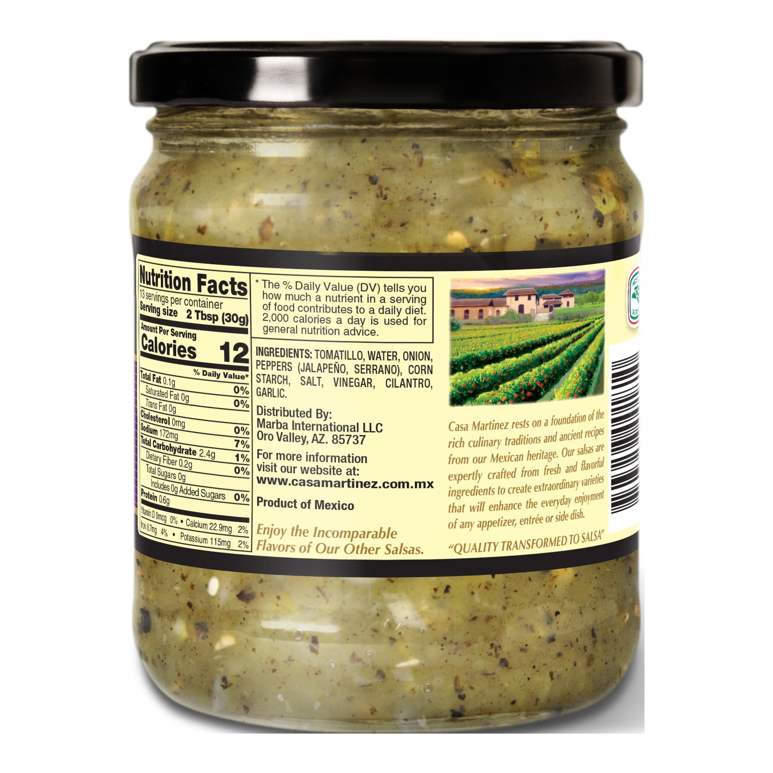 (2 pack) Casa Martinez Medium Fire Roasted Tatemada Salsa Verde, 16 oz