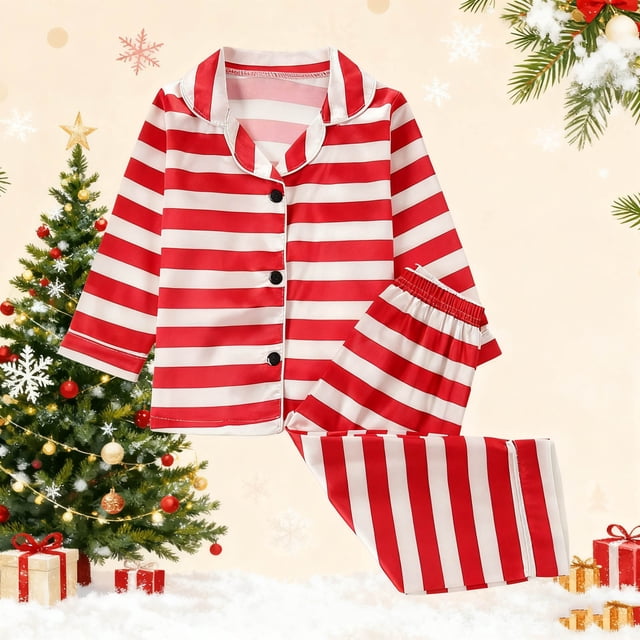 Cowsor 2 Piece Pajamas Set Kids Sleepwear Cartoon Printed Nightwear Cotton Long Sleeve Shirt Pants Sets