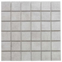 The Tile Life Quell Gray Porcelain Grid Mosaic Tile - 12 x 12 in. - Matte - 4-Piece - Floor, Wall, Backsplash