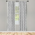 thumbnail image 3 of Ambesonne Ethnic Curtains, Tribal Sqaures Pattern, Pair of 28"x63", Black and White, 3 of 5