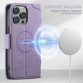 thumbnail image 5 of Dteck for iPhone 12 Pro Max Magnetic Wallet Case, Shockproof Flip Cover Card Holder Wallet Card Holder Folio Case, Mag Safe Compatible Wallet RFID Blocking,purple, 5 of 7