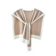 thumbnail image 2 of Sweater Shawl Wraps Ruana Cape for Women Fashion Knitted Shoulder Shawls Ponchos - Fake Collar Casual Travel Scarf Fashion Shoulder Tops - Travel Casual Sweaters Scarf Cape Wraps Khaki One Size, 2 of 3