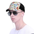 thumbnail image 4 of Lsque Summer Stamp Printed Trucker Hat - Baseball Cap for Men Women - Breathable Mesh Side, Adjustable Fit - for Casual Wear, 4 of 7