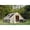 Beige + Polyester, variant on 9.8 x13ft Inflatable Camping Tents with Hand Pump, Air Glamping Tents, Easy Setup Waterproof and Windproof Blow up Tent, 4 Seasons Oxford Cabin Tent with Mesh & Chimney Window. Army green