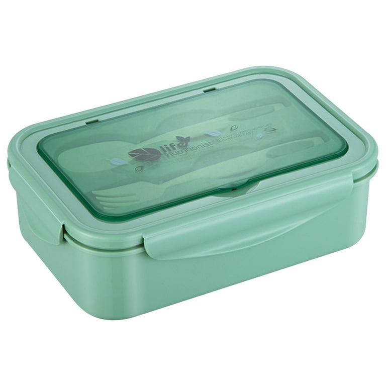  Thousanday Lunch Containers for Kids & Adults, Bento box with  Spoon & Fork, Reusable 3-Compartment Divided Food Storage Container Boxes,  On-the-Go Meal and Snack Packing(Blue): Home & Kitchen