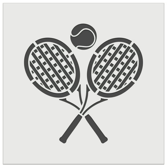 Tennis Rackets Crossed Ball Racquet Sports DIY Cookie Wall Craft Stencil - 5.5 Inch