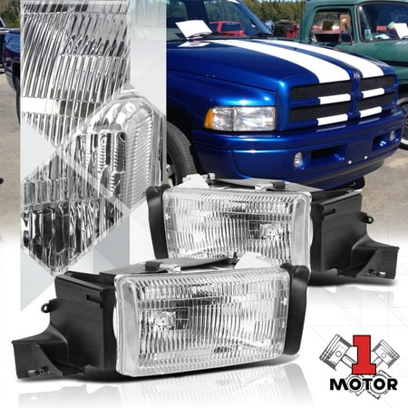 Chrome Housing Headlight Crystal Fresnel Lens For 94 02 Dodge Ram Chrome Housing Headlight Crystal Fresnel Lens For 94 02 Dodge Ram 1500 2500 3500 95 96 97 98 99 00 01