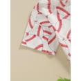 thumbnail image 6 of Argulvti Toddler Baby Boys Summer Outfits, Polyester Baseball Print Pocket Short Sleeve T-Shirts Tops Elastic Waist Shorts Set, 6 of 8