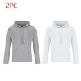 thumbnail image 2 of Plebaso 2 Pack Mens Hoodies Pullover Casual Drawstring Hooded Sweatshirts Lightweight Plain Tops with Pockets, 2 of 7