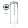 thumbnail image 6 of Kate and Laurel Aguilar Modern Round Drink Table, 9 x 9 x 23, Blue and Silver, Small Accent Table for Use as Plant Pedestal Stand with Agate Stone Tabletop, 6 of 8