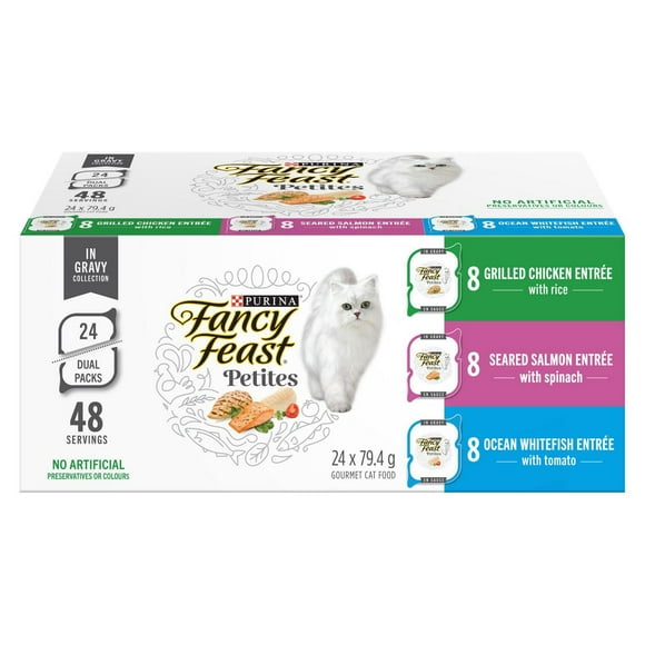 Fancy Feast Petites Gravy Collection Variety Pack, Wet Cat Food 24 X 79.4g, 24 X 79.4g