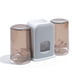 thumbnail image 2 of Set de aseo doble para parejas: incluye enjuague bucal, vaso, cepillo de dientes y estante para pasta dental. Diseño de 2 niveles, estilo moderno, plegable, de plástico resistente,, 2 of 7