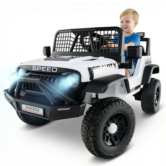 OLAKIDS 24V Ride on Car with Remote Control, Bluetooth, LED Lights, Horn, Spring Suspension, High/Low Speeds, Soft Start for Kids Aged 3+