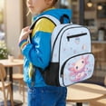 thumbnail image 3 of HUIACONG Blue Pink Axolotl 13.5 Inch Kids Backpack Water Repellent Multi Compartments Padded Adjustable Shoulder Straps Lightweight Durable School Bookbag for Girls Boys Primary Preschool, 3 of 7