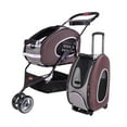 thumbnail image 1 of ibiyaya 5 in 1 EVA Convertible Foldable Small Pet Carrier/Stroller, Brown, 1 of 7