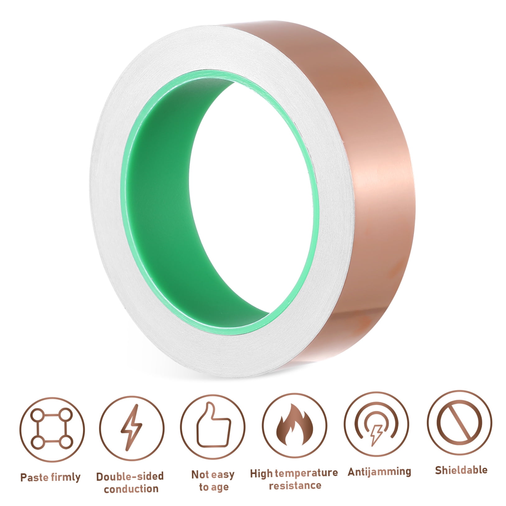 Amosfun Adhesive Copper Tape Rose Plated Gold for DIY Craft Projects Auto and Electrical Repairs