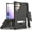Black, variant on Tri-Shield Combination for Samsung Galaxy S22 Ultra 5G Case, Nakedcellphone [Military Grade] Rugged Cover with Metal Kickstand [Includes Wrist Strap Lanyard + Belt Clip Holster]