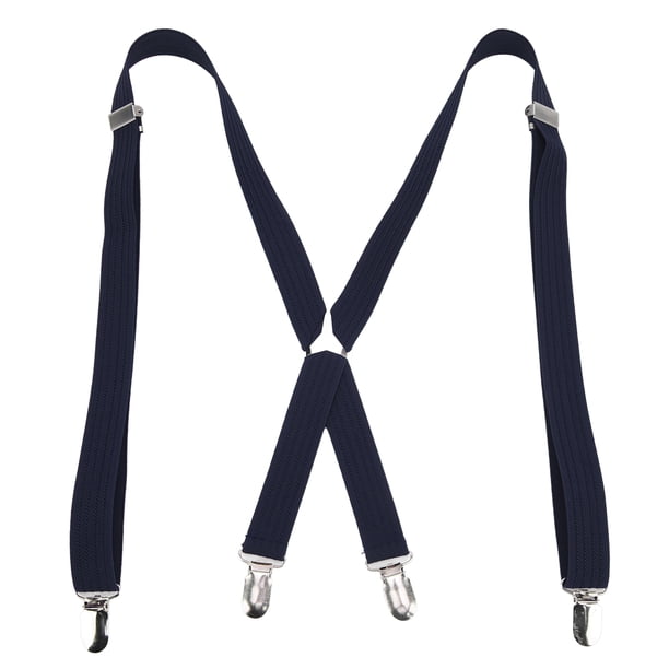 Tirantes para hombre de aproximadamente 1 x 41,3 pulgadas, antideslizantes, seguros, duraderos, de metal resistente, amplia aplicabilidad, tirantes para vestido para el trabajo, boda, azul marino