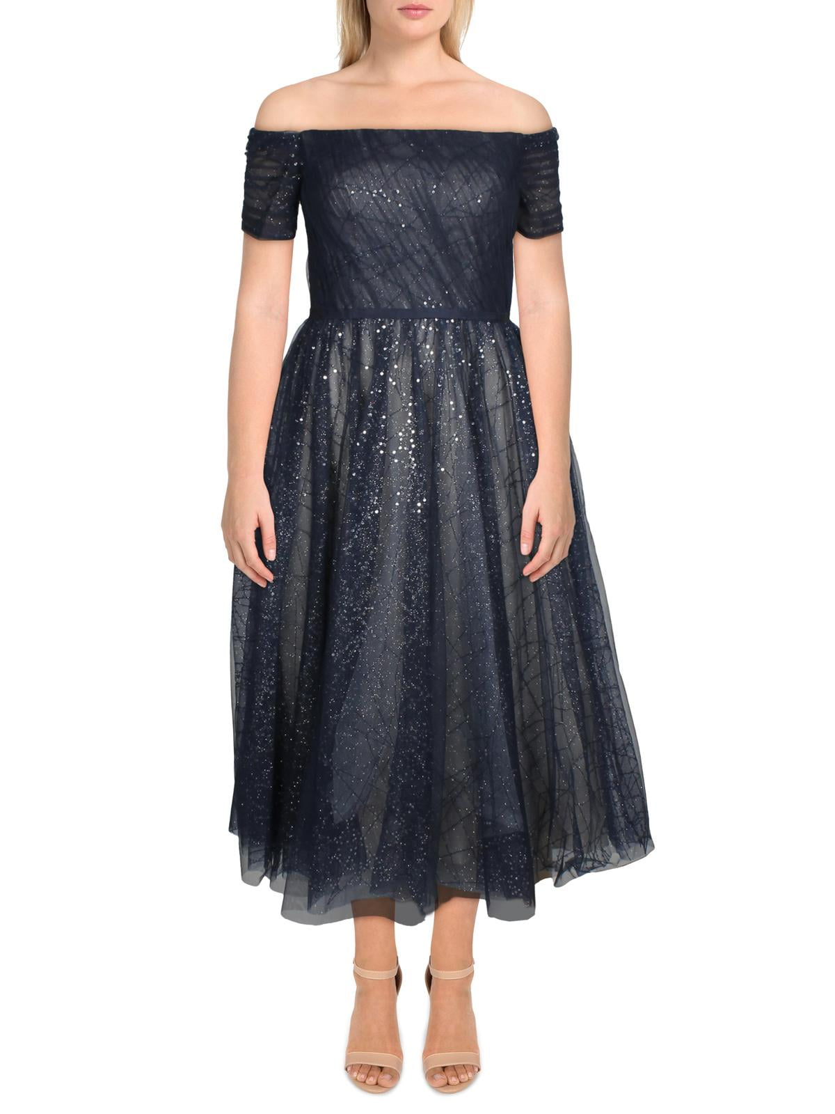 carmen marc valvo navy dress