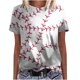 thumbnail image 2 of Fiudx Ofertas Flash Del Día Solo En Línea Mujer Casual Verano Impresión Manga Corta Cuello Redondo Suelta Camiseta Blusa Tops, 2 of 5