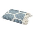 thumbnail image 2 of Ox Bay Blue Honeycomb Hexagon Ultra-Soft Turkish Cotton Adult Throw Blanket, 50" x 60', 2 of 10
