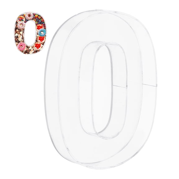Uxcell Acrylic Number Box, Reusable Display Fillable Tray Container for Charcuterie Mache Candy Birthday Party Decorations Number 0