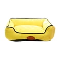 thumbnail image 3 of Washable Bolster Dog Bed, Soft Cotton Filled Pet Sofa Cushion, Non-Slip Calming Cat Bed for Small Medium Dogs Cats, 22.83x16.93in, Yellow, 3 of 6