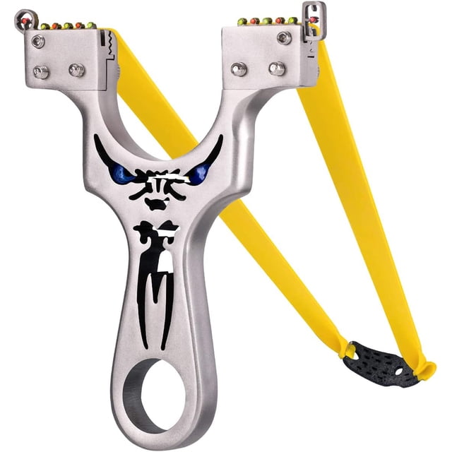 Tirachinas, Tirachinas de metal Tirachinas de caza profesional con bandas de lanzamiento resistentes, catapulta de alta velocidad