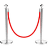 Renwick 2-Pack Ball Top Stainless Steel Stanchion Retractable Rope Barriers, Silver