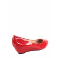 thumbnail image 2 of Fisher-8 Women's Slip On Patent Round Toe Low Wedge Heel Pump Shoes ( Red, 8 ), 2 of 2