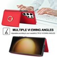 thumbnail image 5 of ELEHOLD Case for Samsung Galaxy S23 Ultra,Business PU Leather Stand Case with Card Holder & Ring Holder,Red, 5 of 7